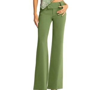I AM GIA Green Ambra Low Rise Flare Wide Pants Trousers Medium
